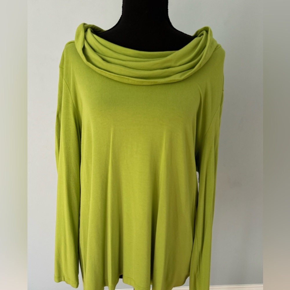 Lime Green Cowl Neck Long Sleeve Top